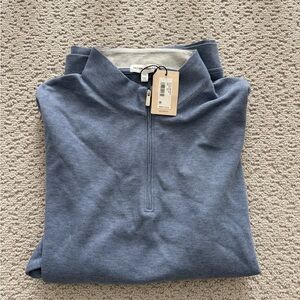 Peter Millar Men’s Blue Cotton Quarter Zip - NWT size XXL